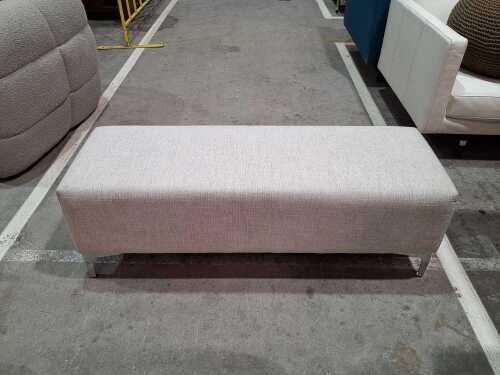 Cream upholstered footstool
