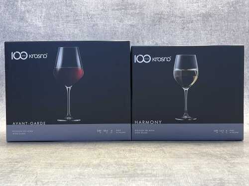 Two 6 packs Krosno wine glasses