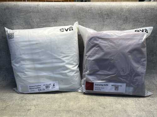 Eva Square Feather Blend Cushion & Ottoman Cover
