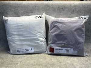 Eva Square Feather Blend Cushion & Ottoman Cover