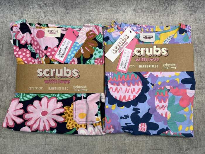 Two pairs of Dangerfield Scrubs With Love size L