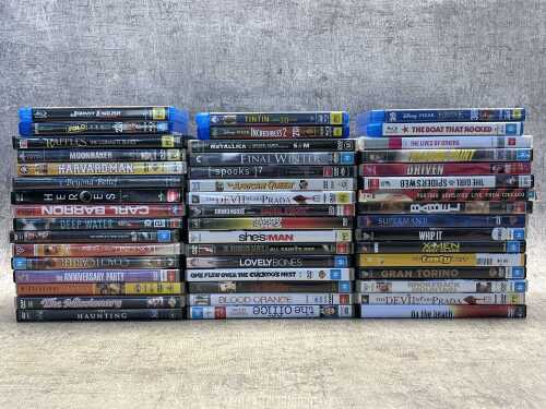 Group of DVDs