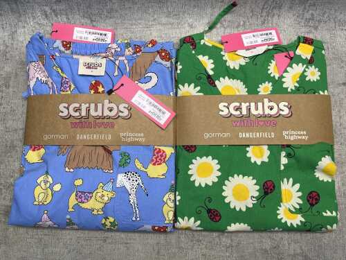 Two pairs of Dangerfield Scrubs With Love size M