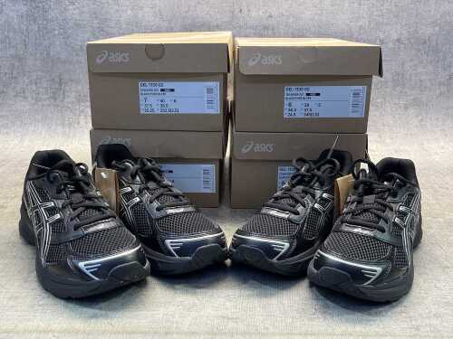 Four pairs of Asics Gel-1130 GS size US 6 & 7 Kids. RRP $100 each