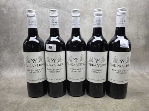Yarra Yering Dry Red Wine Vintage 2023, five bottles
