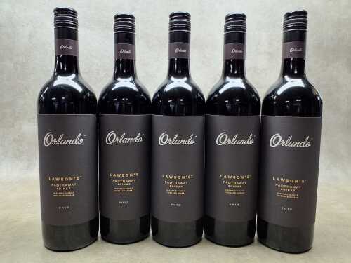 Orlando Lawson's Padthaway Shiraz, five bottles