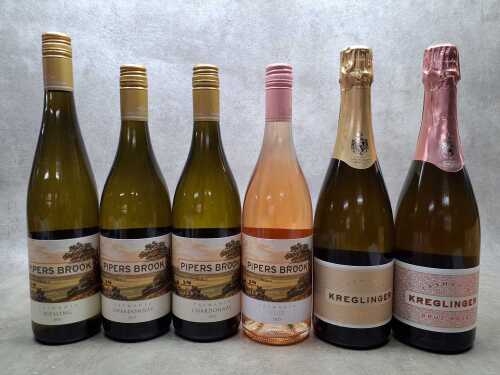 Mixed of Sparkling and white wines, six bottles