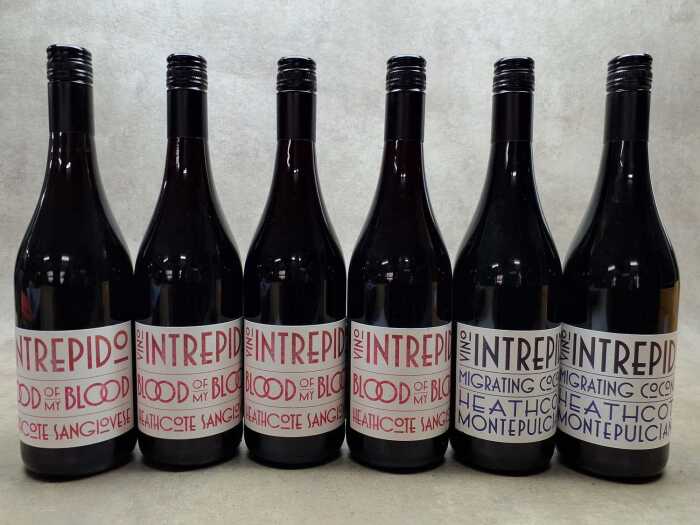 Mix of Vino Intrepido Sangiovese, six bottles