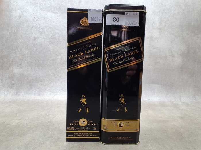 Johnnie Walker Black Label, two bottles.