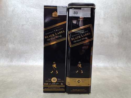 Johnnie Walker Black Label, two bottles.
