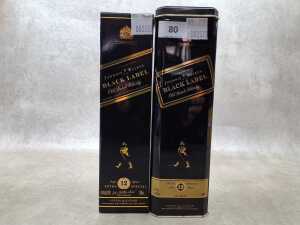 Johnnie Walker Black Label, two bottles.