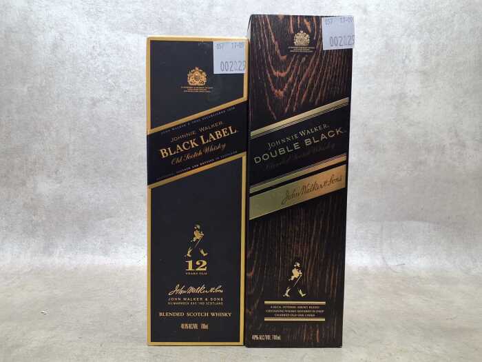 Johnnie Walker Black Label and Double Black, two bottles