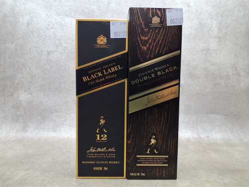 Johnnie Walker Black Label and Double Black, two bottles