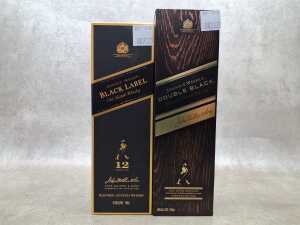 Johnnie Walker Black Label and Double Black, two bottles