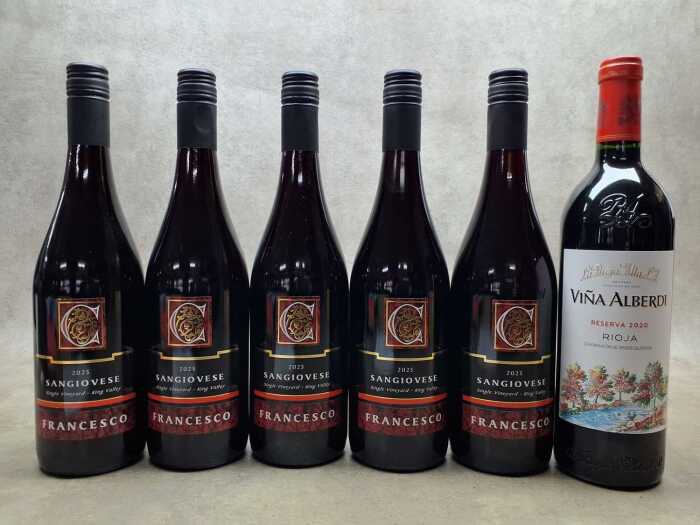 Mixed of red wine, Sangiovese and Vi&ntilde;a Alberdi, six bottles