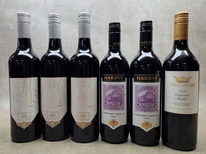 Mixed of red wines, six bottles
