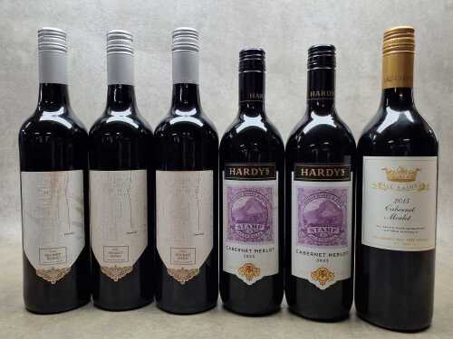 Mixed of red wines, six bottles