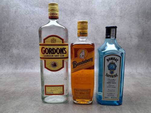 Mixed of Gin and Rum, three bottles