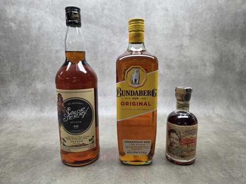 Mixed rum, three bottles