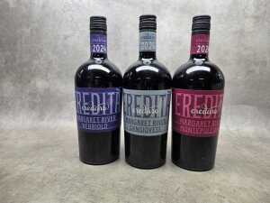 Mixed red wine, three bottles