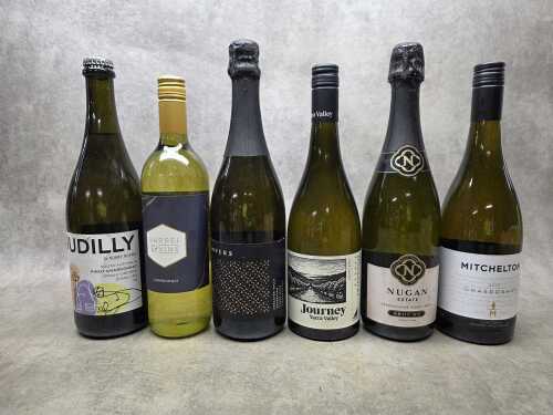 Mixed white and sparkling wine, six bottles