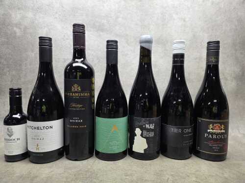 Mixed Shiraz, seven bottles