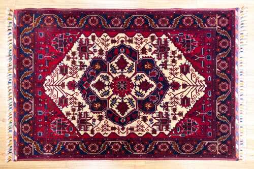 Afghan Beljic handmade wool rug - 144 x 98cm