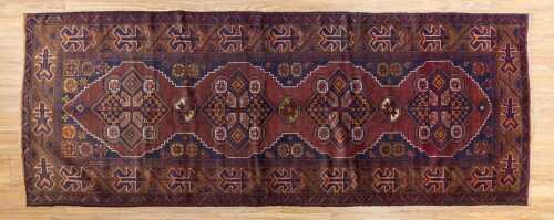 Persian Baluchi handmade wool rug - 290 x 110cm