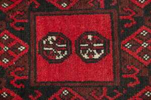 Set of three Afghan Turkman handmade wool rugs - 65 x 45cm - 2