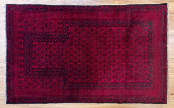 Afghan handmade wool prayer rug - 146 x 90cm