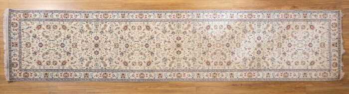 Persian handmade Nain silk and wool runner - 365 x 80cm