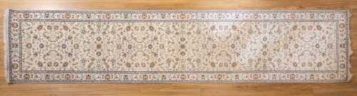 Persian handmade Nain silk and wool runner - 365 x 80cm