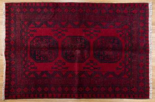 Afghan Elephant foot handmade wool rug - 150 x 101cm