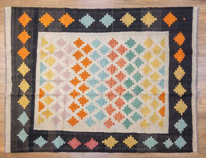 Afghan Chobi Kilim handmade wool rug - 200 x 151cm