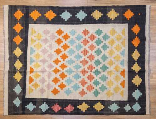 Afghan Chobi Kilim handmade wool rug - 200 x 151cm