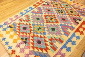 Afghan Chobi Kilim handmade wool rug - 200 x 137cm - 3