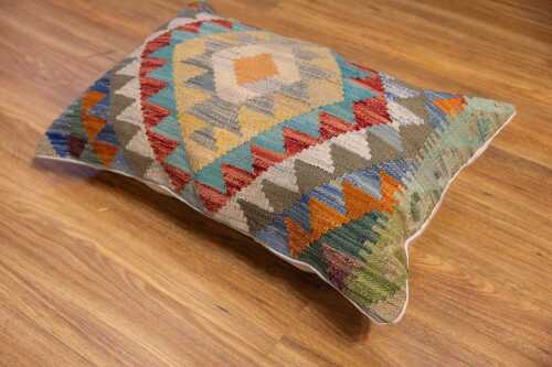 Afghan Chobi Kilim handmade wool pillow - 80 x 50cm