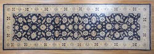 Afghan Chobi handmade wool rug - 378 x 118cm