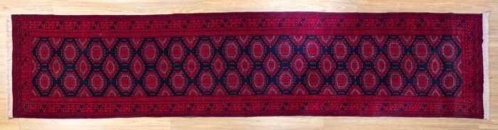 Afghan Saruqi handmade wool runner - 380 x 83cm