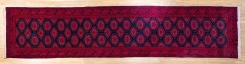 Afghan Saruqi handmade wool runner - 380 x 83cm