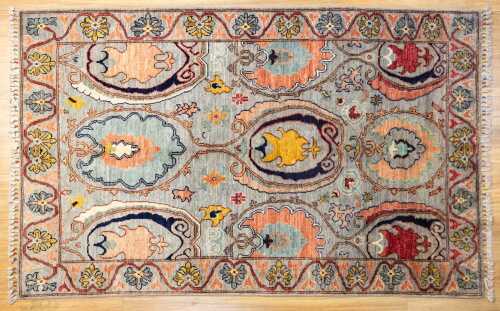 Afghan Chobi handmade wool rug - 201 x 126cm