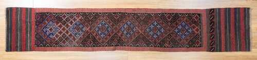 Afghan Mashwani handmade wool runner - 240 x 43cm
