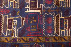 Afghan Baluchi handmade wool rug - 139 x 84cm - 2