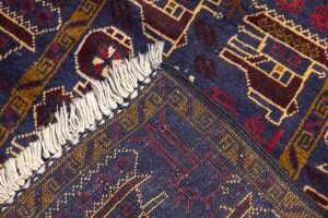 Afghan Baluchi handmade wool rug - 139 x 84cm - 6
