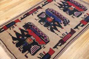 Afghan war Baluchi handmade wool rug - 146 x 87 cm - 2