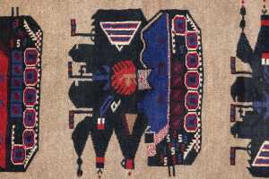 Afghan war Baluchi handmade wool rug - 146 x 87 cm - 3