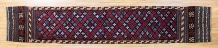 Afghan Mashwani hand made wool rug - 235 x 41cm