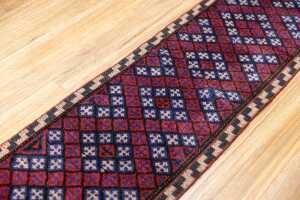 Afghan Mashwani hand made wool rug - 235 x 41cm - 3