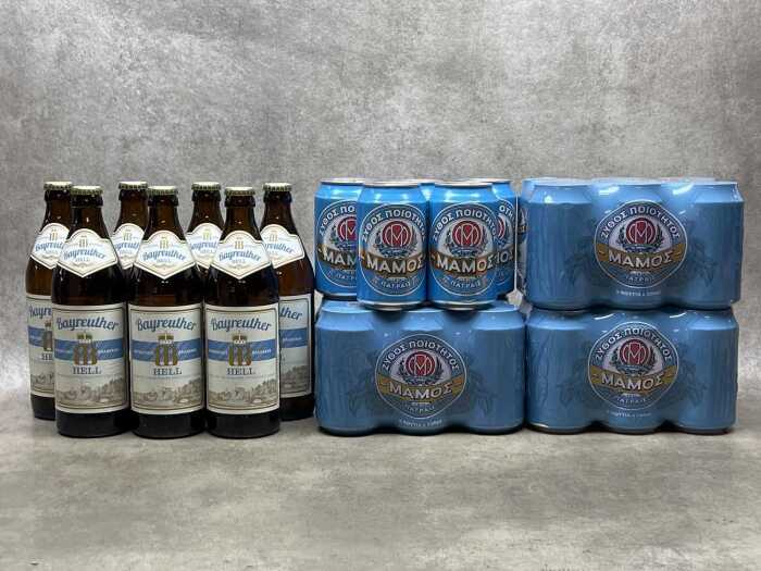 Mixed of beer twenty three cans and seven bottles