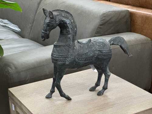Oriental cast brass horse figure
